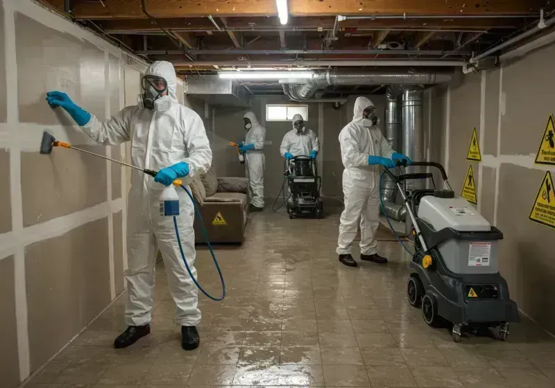 Basement Moisture Removal and Structural Drying process in Woodbine, IA